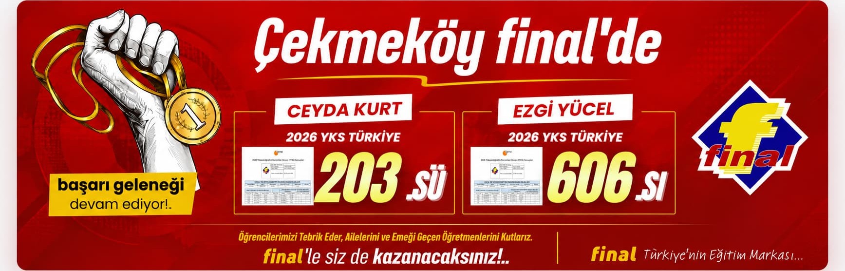 Çekmeköy Final YKS Başarılarımız